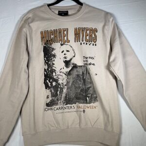 Michael Myers Halloween 1978 John Carpenter Graphic Sweatshirt Beige Mens Medium